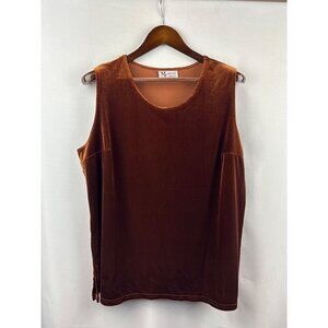 Women’s Maggie Sweet 1X Brown Velvet Sleeveless Blouse